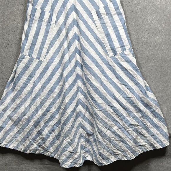 Kate Spade New York Dress Womens Size 8 Blue Deck Stripe Midi Dress Sleeveless - Picture 5 of 12